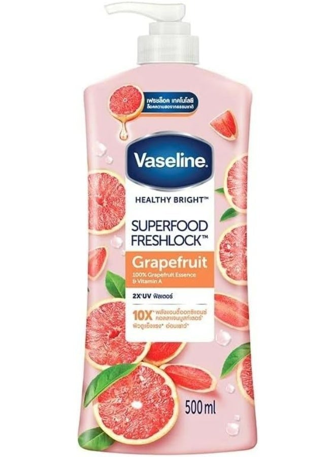 Vaseline Healthy Bright UV Serum Body Lotion with Superfood Grapefruit – 500ml - Image 1